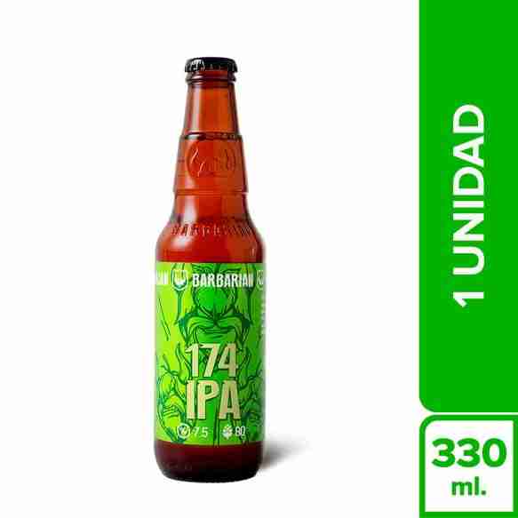 Cerveza BARBARIAN IPA 174 Botella 330ml